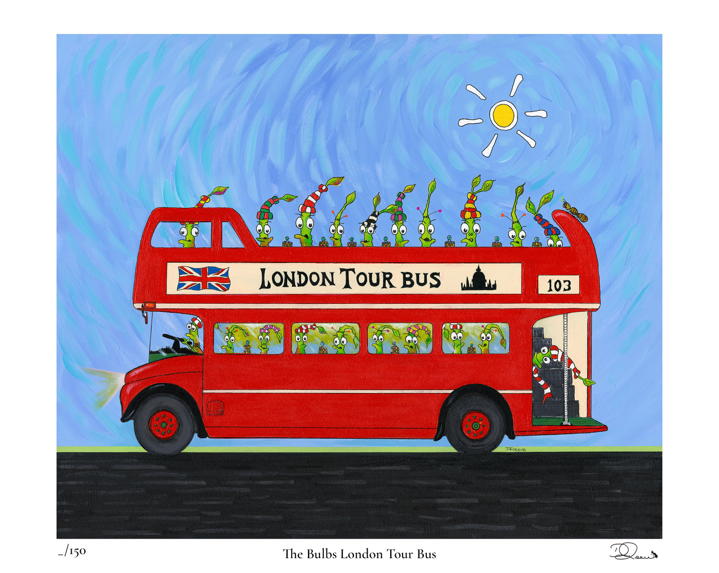 The Bulbs London Tour Bus —  Limited Edition Fine Art Print