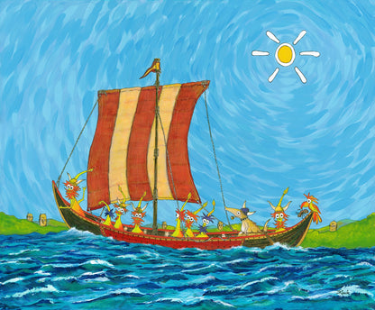 The Bulbs of Rootgard off the coast of Thumbman Island - Limited Edition Cartoon Fine Art Museum Quality Print, Quasiland Wall Art