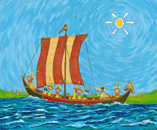 The Bulbs of Rootgard off the coast of Thumbman Island - Limited Edition Cartoon Fine Art Museum Quality Print, Quasiland Wall Art