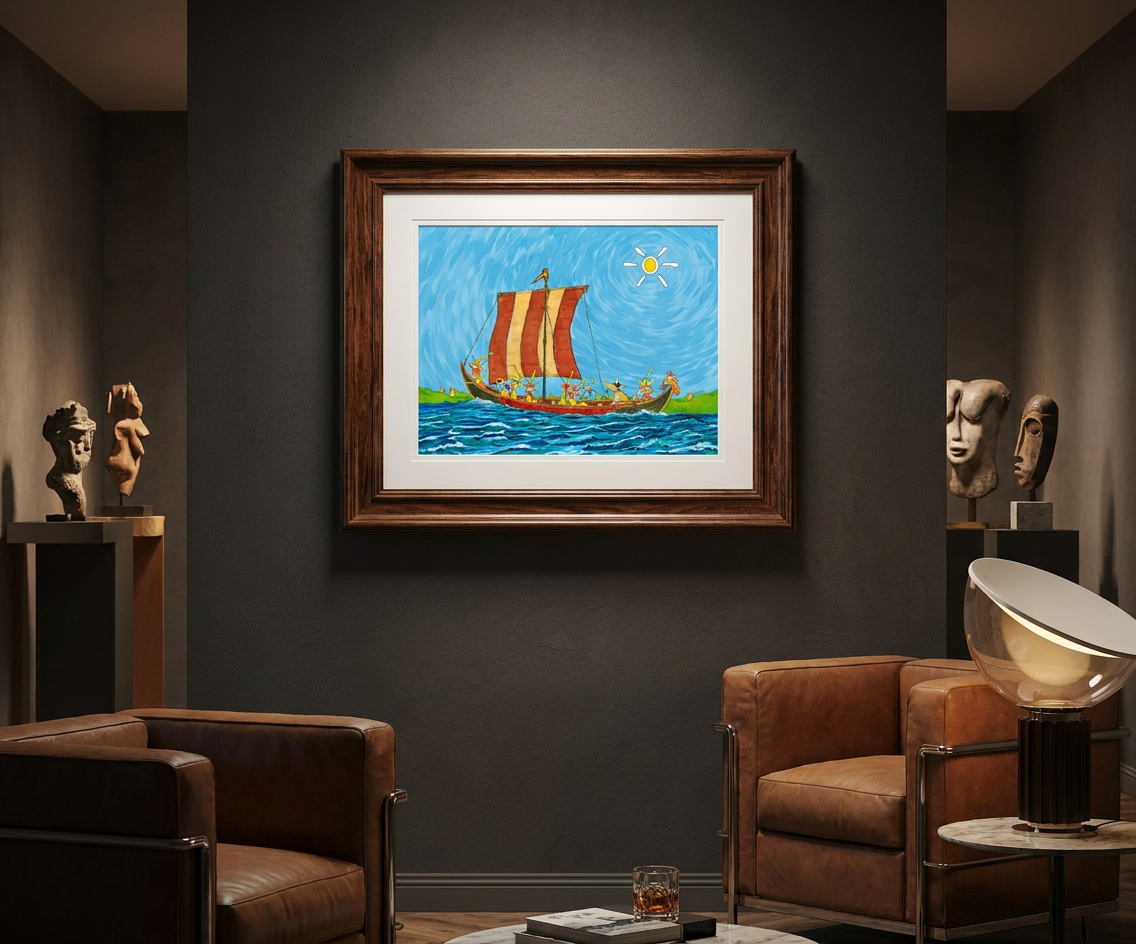 The Bulbs of Rootgard off the coast of Thumbman Island - Limited Edition Cartoon Fine Art Museum Quality Print, Quasiland Wall Art
