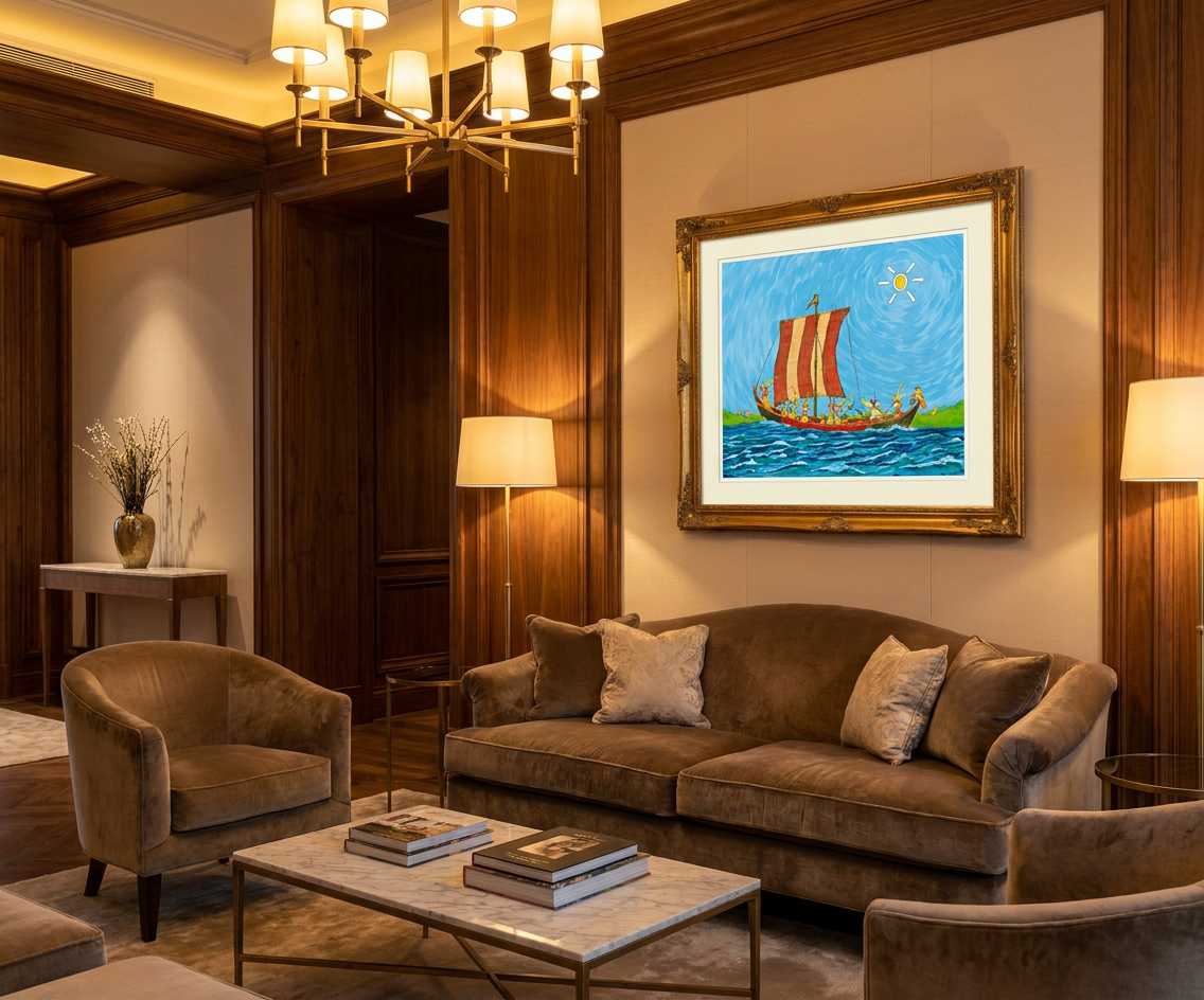 The Bulbs of Rootgard off the coast of Thumbman Island - Limited Edition Cartoon Fine Art Museum Quality Print, Quasiland Wall Art