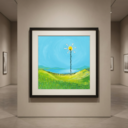 The Headmins and the Magical Pull of the Sun - Limited Edition Cartoon Fine Art Museum Quality Print, Quasiland Wall Art