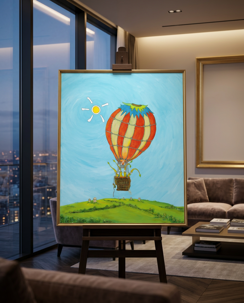 The Big Floater. A Limited Edition Cartoon Fine Art Museum Quality Print, Quasiland Wall Art